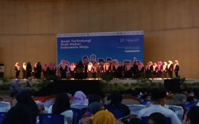 Siswa MTsN 1 Siak turut hadir pada peringatan Hari Anak Nasional 2024 di Gedung Daerah Kabupaten Siak